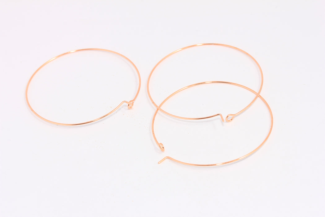 45mm Rose Gold Hoop Earrings, Ear Wire Hoop Earrings, EAR25