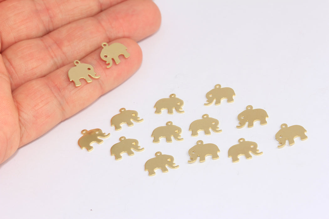 Brass Elephant Charms