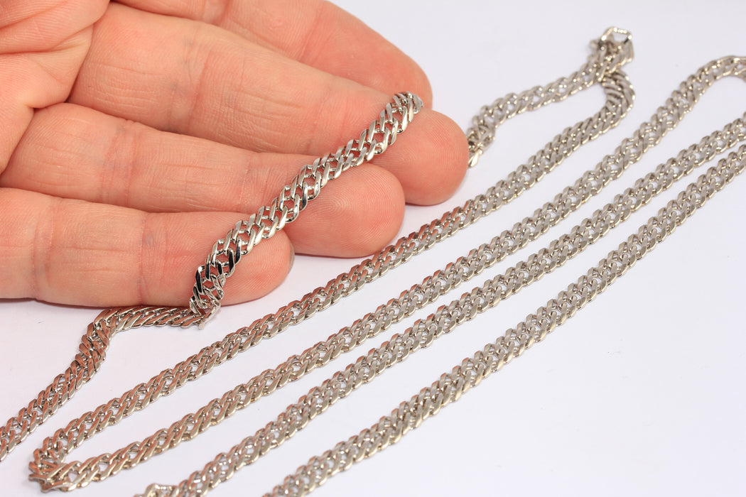 5,5mm Rhodium Plated Snake Chains, Large Snake Chains, CHK540-1