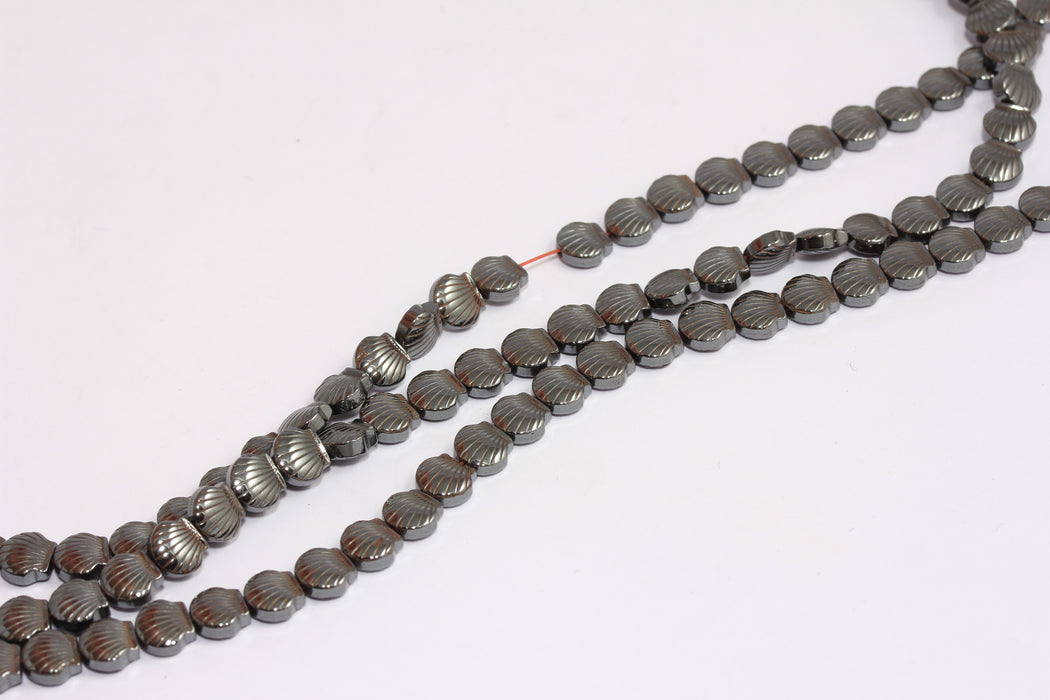 Perline di ematite e conchiglia di ciprea da 7 mm, ciondoli per collana estiva, CHK574-1