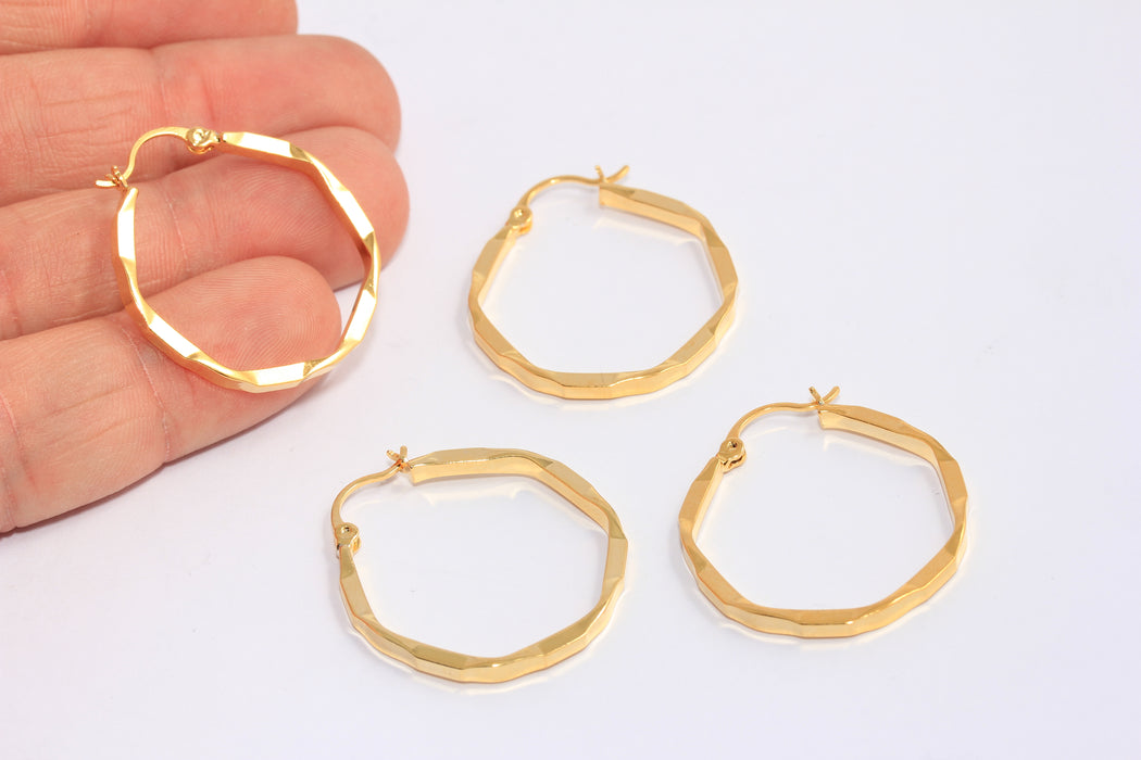 Hoop Earrings, Geometric Hoop Earrings