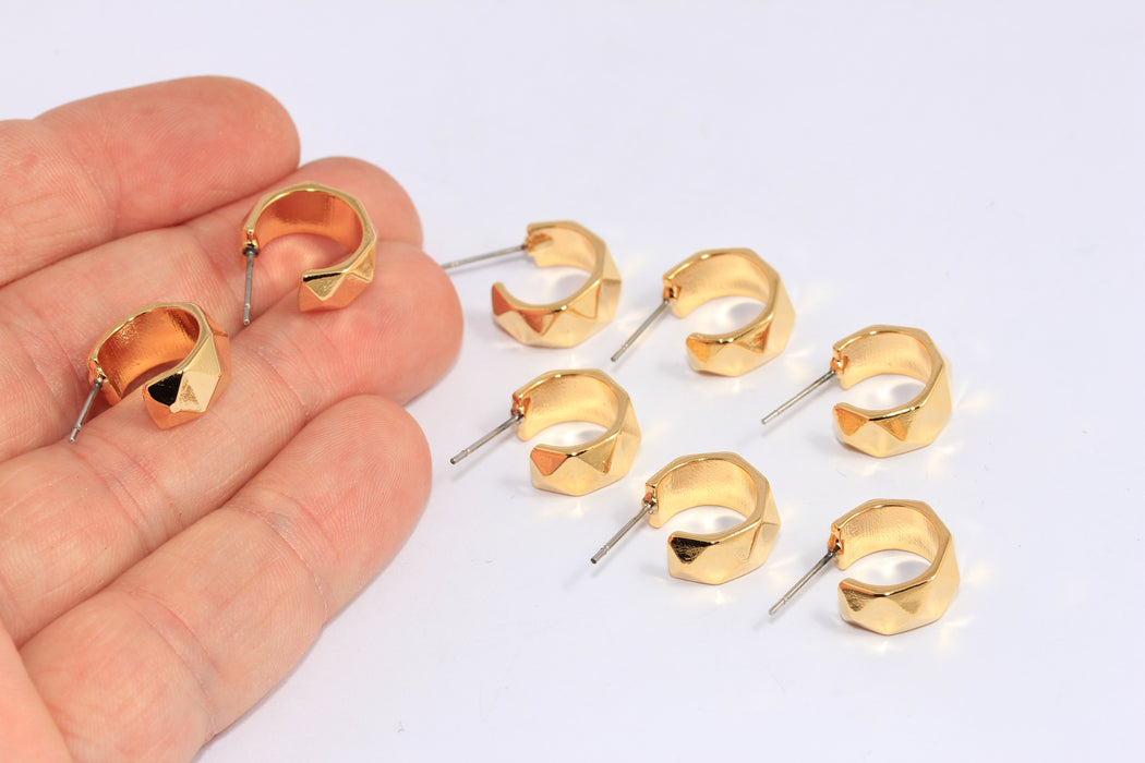 Geometric Ear Cuffs, Thick Hoop Earrings