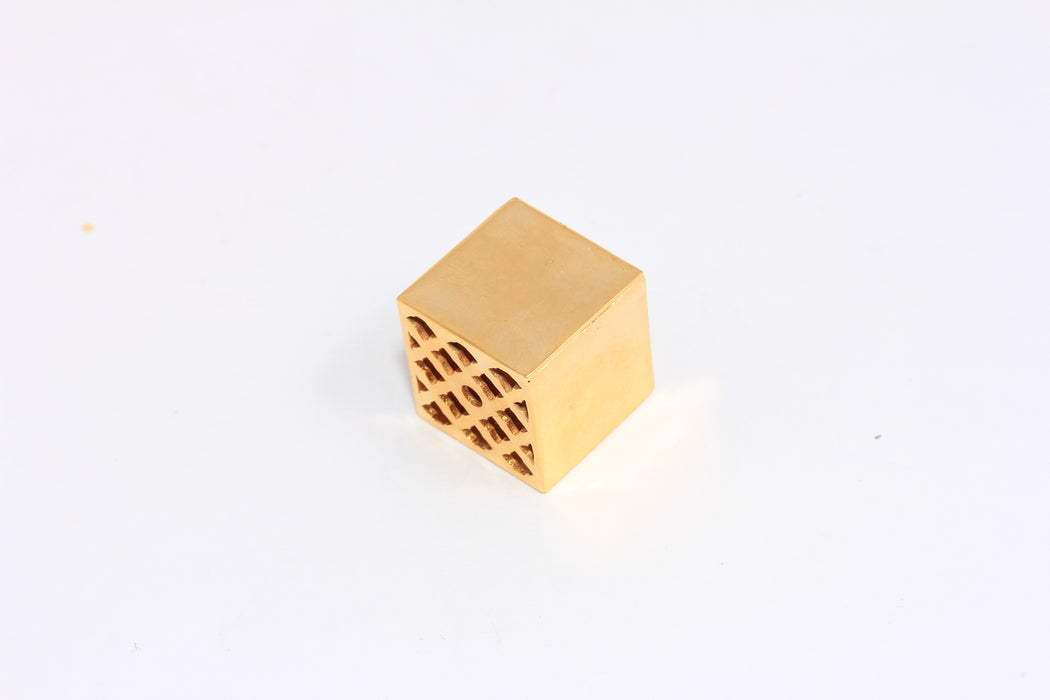 Ciondolo a cubo in oro lucido 24k da 20 mm, ciondolo a cubo cavo, CHK506-6