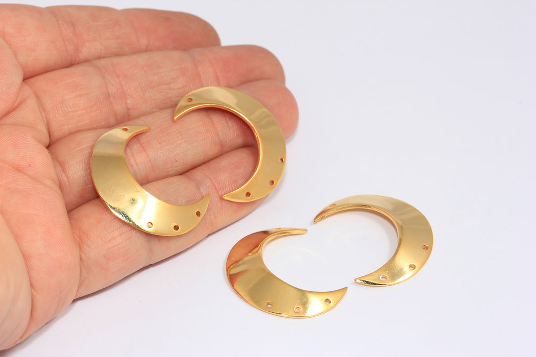 Moon Earrings, Multi Hole Earring Settings