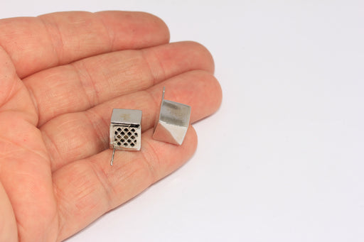 Cube Earrings, Cube Stud Earrings