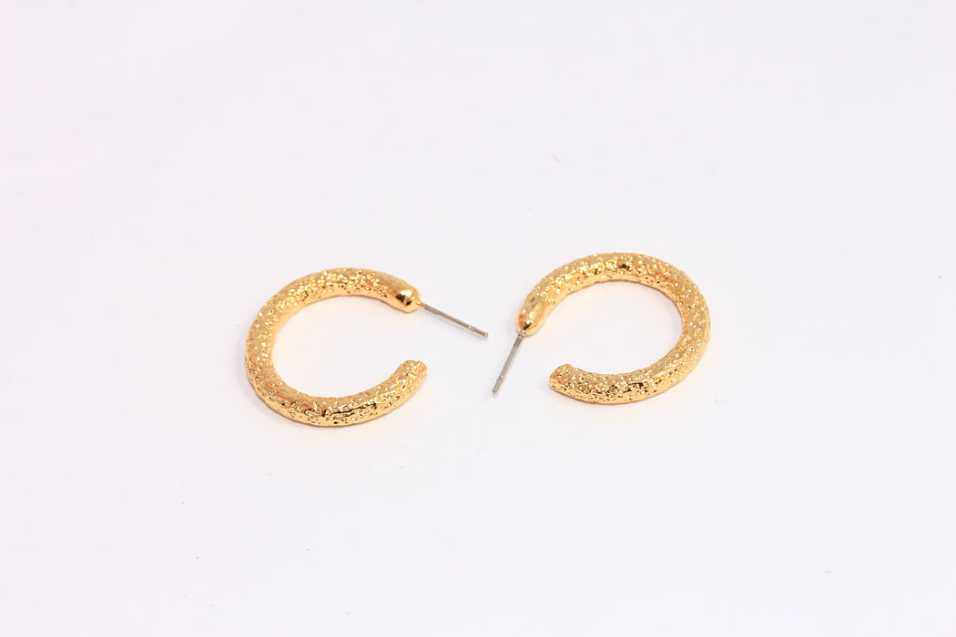 Hammered Ear Cuffs, Thick Hoop Earrings