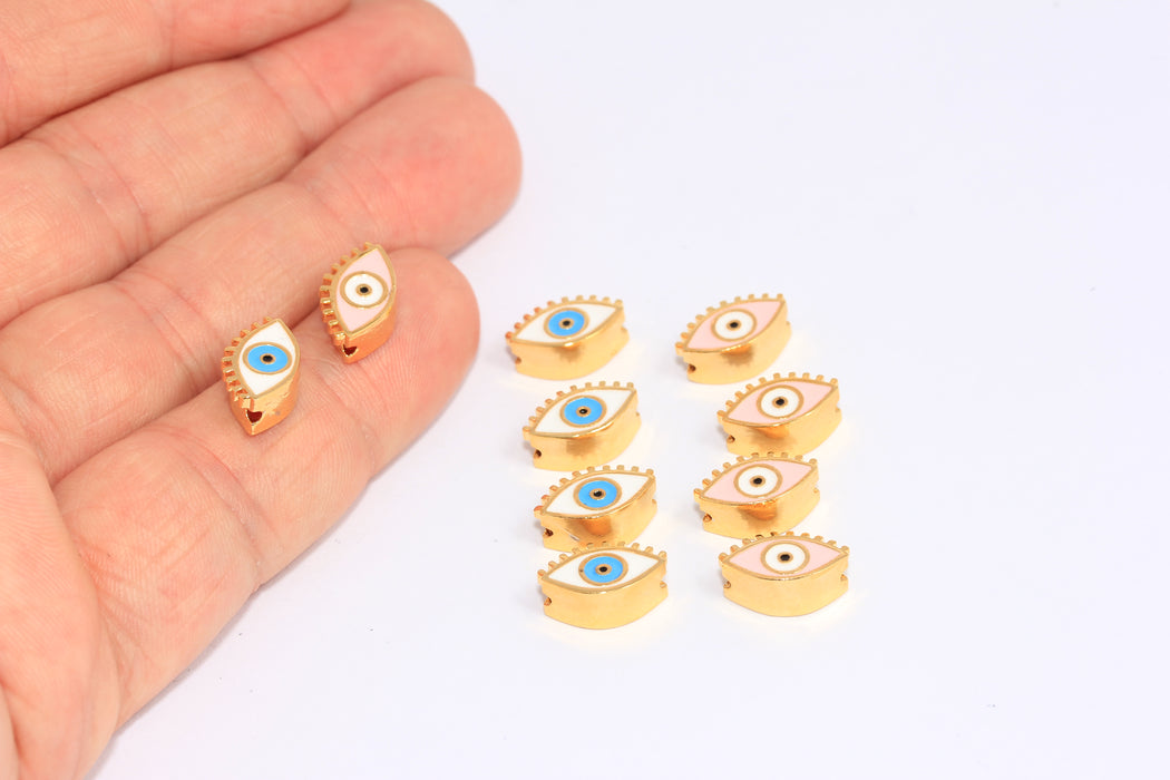Evil Eye Charm, Enamel Evil Eye Sliding Beads