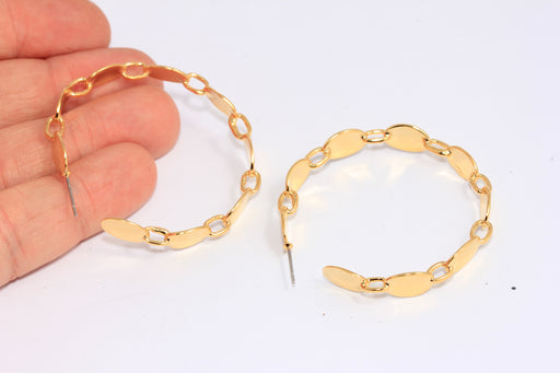 Hoop Earrings, Chain Link Shape Hoops