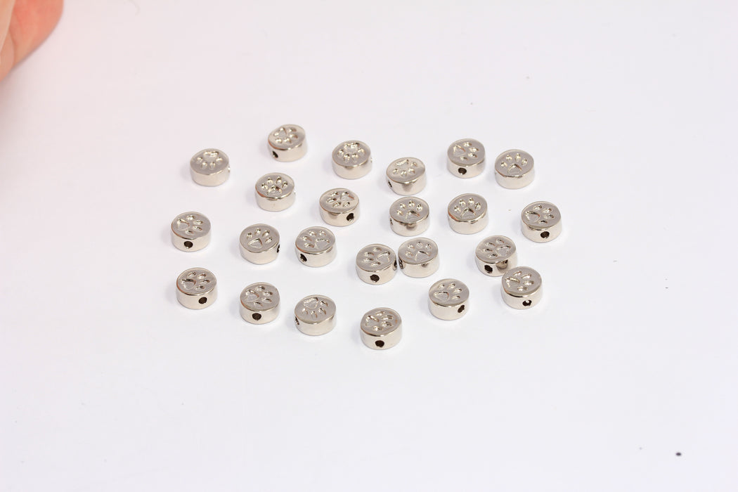 3,5x7 mm Rodyum Kaplama Kedi Pençesi Boncukları, Pençe Bileziği Takıları, CHK363-1