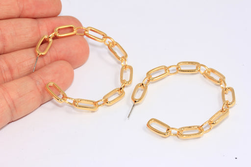 Hoop Earrings, Chain Link Shape Hoops