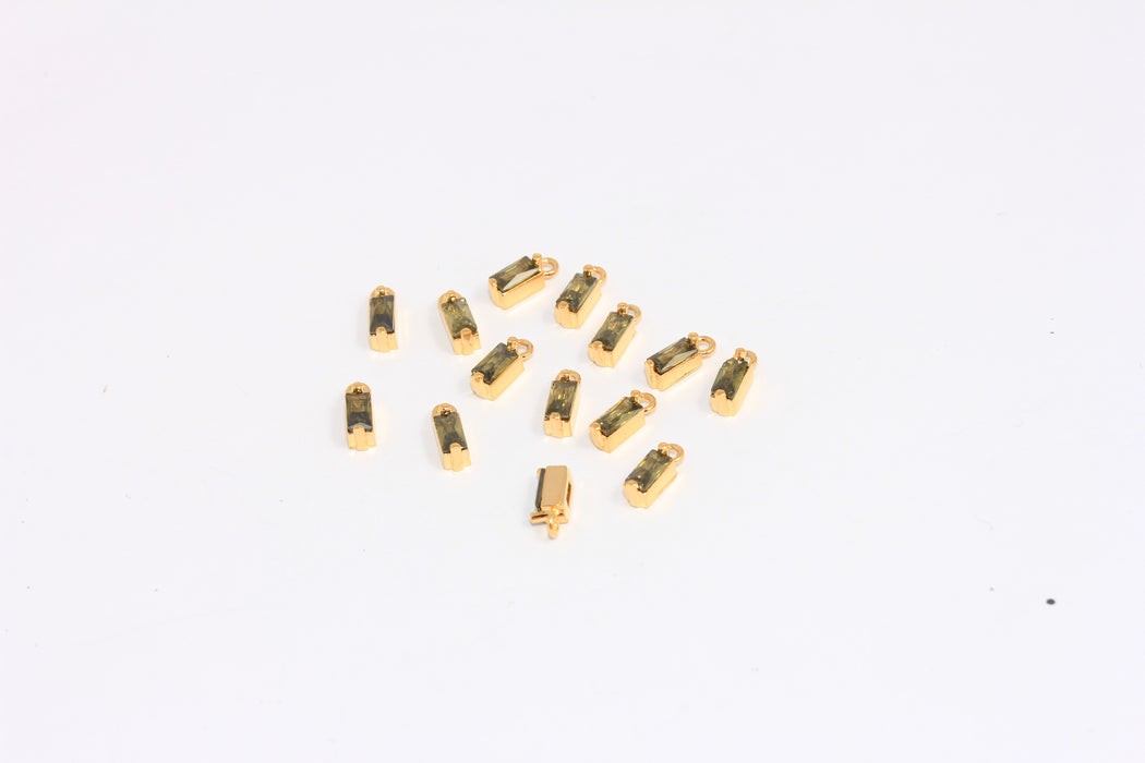 Shiny Gold CZ Drop Beads