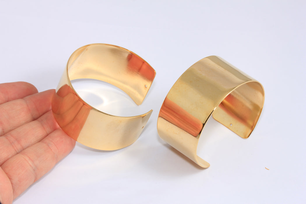 30mm 24k Shiny Gold Cuff Bracelet, Adjustable Bracelet Bangle, CHK228-1