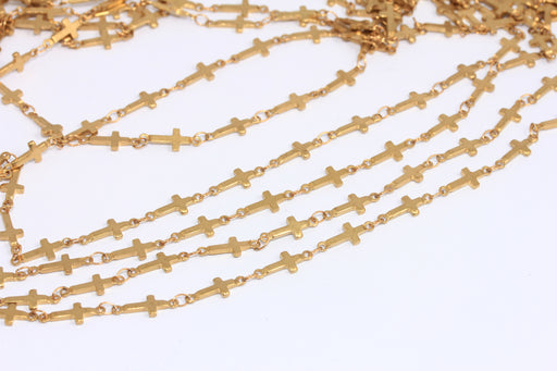 Raw Brass Cross Chains