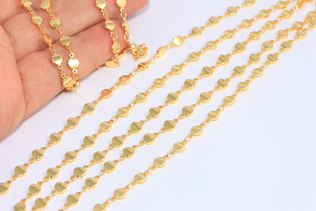 Light Gold Color Bar Chain, Gold Round Bar Chain, BXB139-2