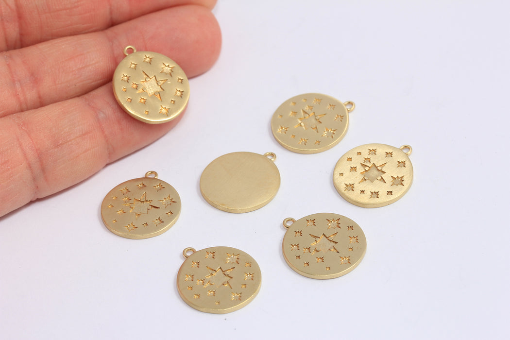 Brass North Star Charms