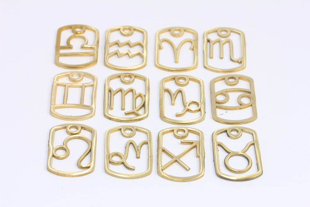 Brass Zodiac Charms