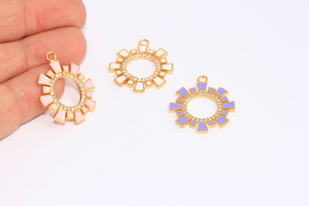 Shiny Gold Sun Charms