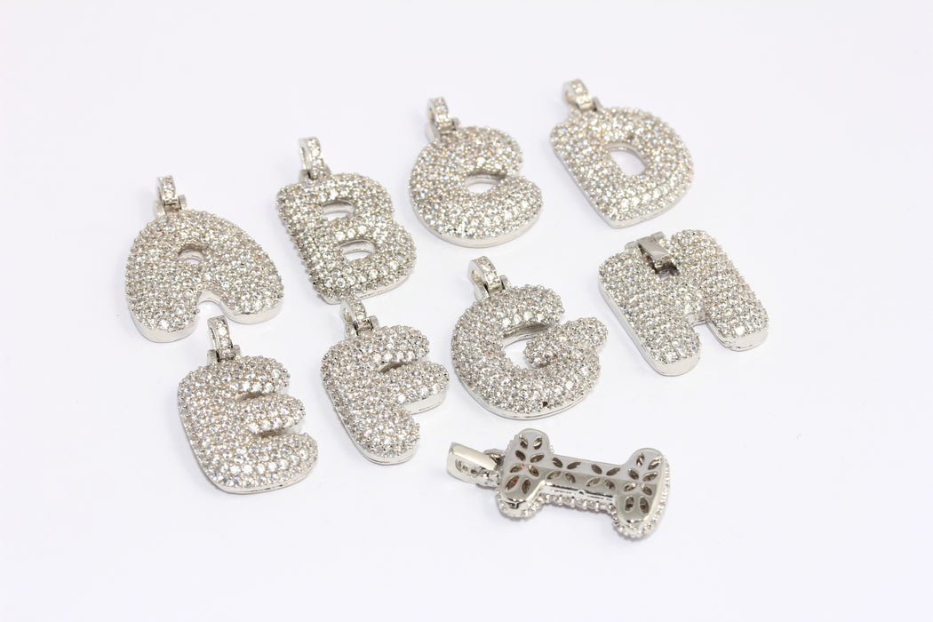 Cz White Stone Letter Beads