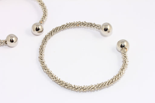 Rhodium Plated Wire Bracelet