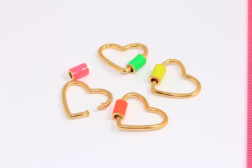 Shiny Gold Heart Shaped Screw Clasp Lock