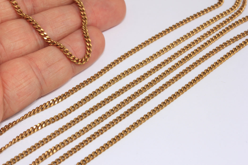 Raw Brass Curb Chain