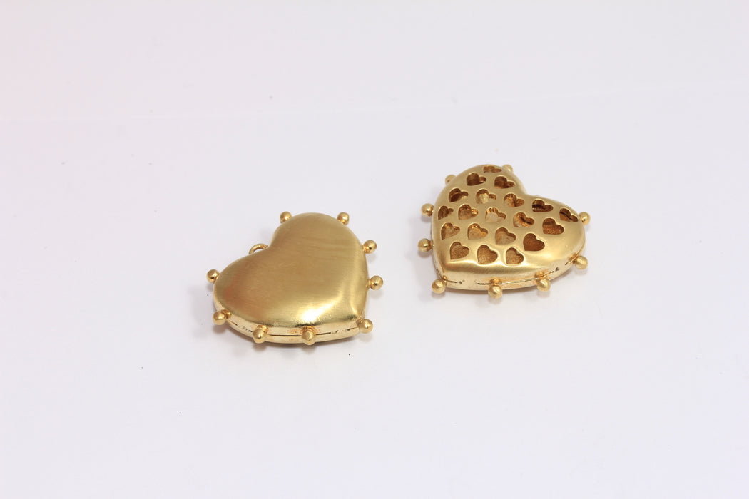 Brass Puffed Heart