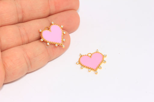 Shiny Gold CZ Heart Charms