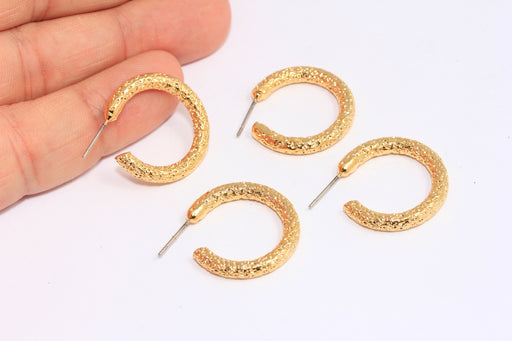 Hammered Hoop Earrings, Midi Hoop Earrings