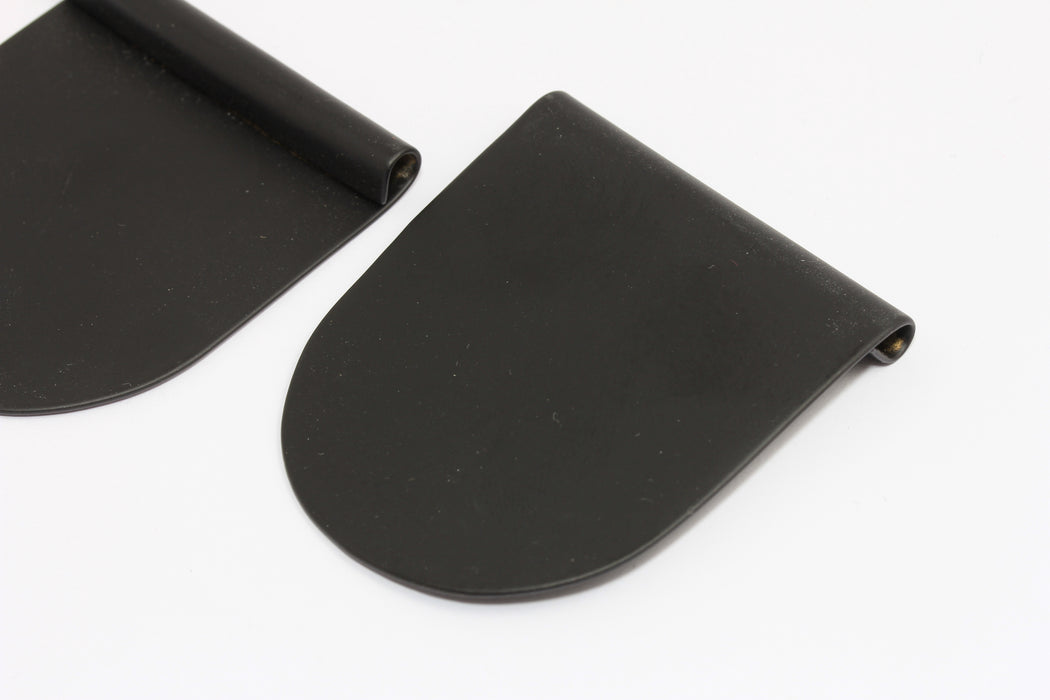 50x57 mm Mat Siyah Kaplamalı Yarım Daire Tılsımlar, Önlük Kolye Ucu, ETS87