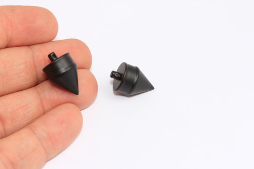 Matt Black Plated Spike Pendant, Spike Bar Charms