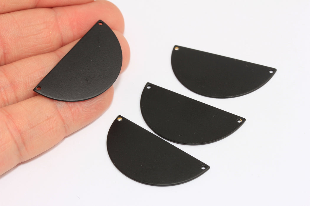 19x39mm Mat Siyah Kaplamalı Yarım Daire Tılsımlar, Yarım Ay Tılsımlar, ETS102