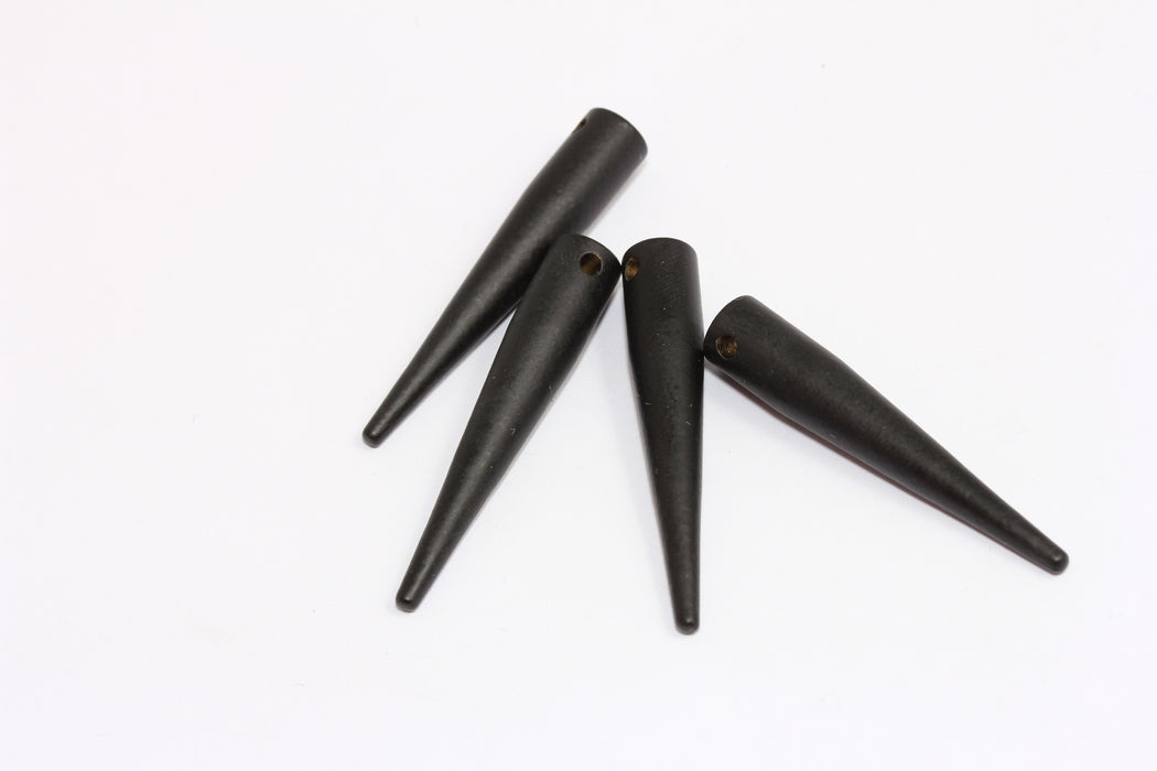 7x40mm Matt Black Spike Charms, Long Bar Spike Pendant, ETS77