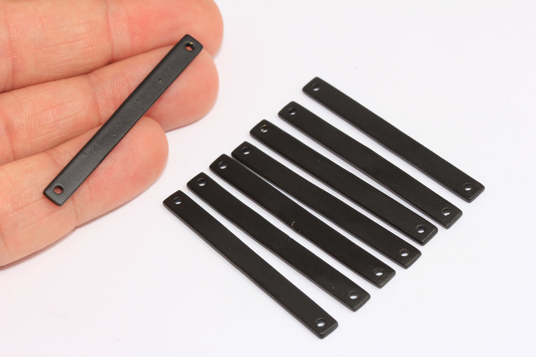 5x48mm Mat Siyah Kaplama İki Delikli Çubuk, Kişiselleştirilmiş Bilezik Takıları, ETS115