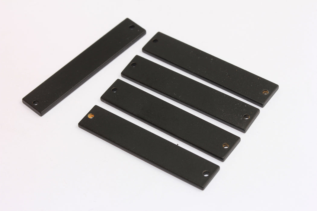 10x50mm Mat Siyah Kaplama İki Delikli Çubuk, Kişiselleştirilmiş Bilezik Takıları, ETS127