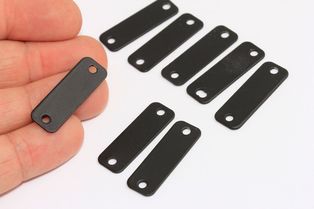10x30mm Mat Siyah Kaplama İki Delikli Çubuk, Kişiselleştirilmiş Çubuk Takıları, ETS64