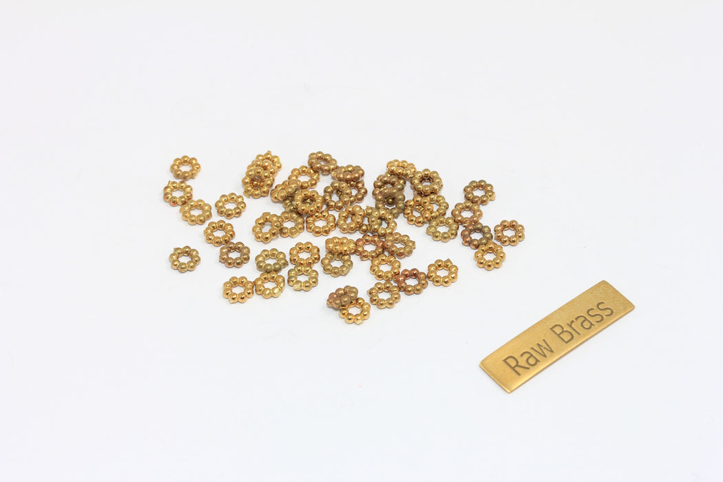 2,5x5 mm Ham Pirinç Çiçek Boncukları, Ara Boncuklar, MLS1078 Konnektör