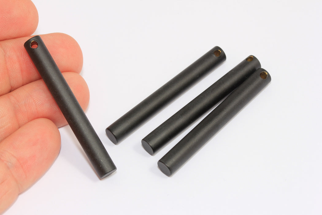 6x50mm Mat Siyah Kaplamalı Çubuk, Dikey Uzun Çubuk Takılar, ETS80