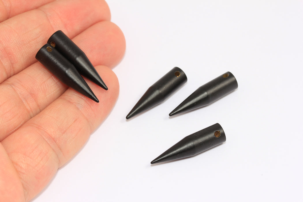 7x27mm Mat Siyah Kaplama Mermi Takıları, Sarkaçlı Kolye, ETS25