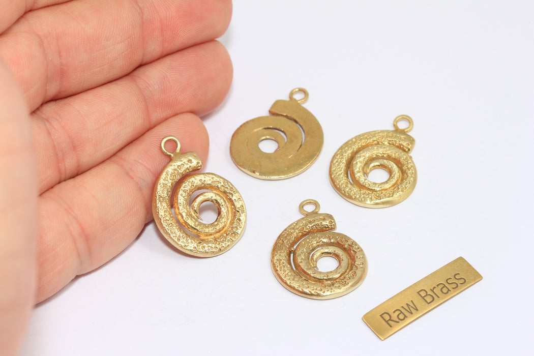 18x20mm Raw Brass Sea Shell Charm, Seashell Charm, Seashell Necklace Pendant, Shrimp Pendant, ZPR281