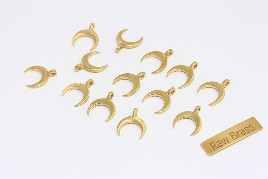 13x15mm Ham Pirinç Boynuz Takılar, Kolye, Ayarlar, AE196