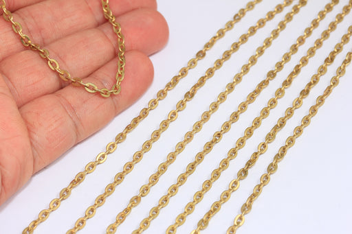 Raw Brass Flat Oval Chains