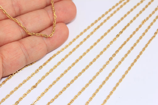 Raw Brass Flat Oval Chains