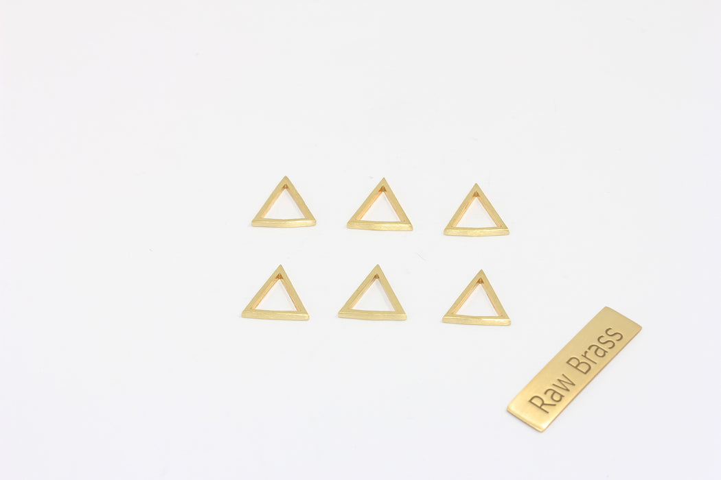 9x11 mm Ham Pirinç Üçgen Bağlantı Parçası, Üçgen Bağlantı Tılsımı, Anahat Üçgen Boncuklar, MTE1459