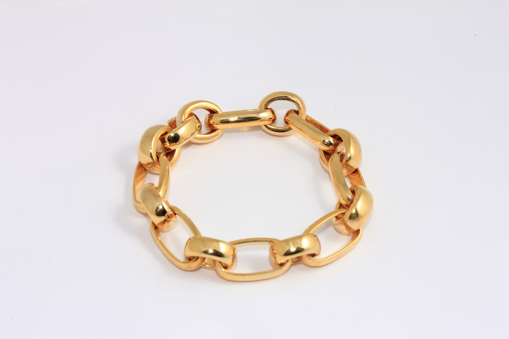 24k Shiny Gold Large Link Chain Bracelet, Statement Bracelets, BXB318-22