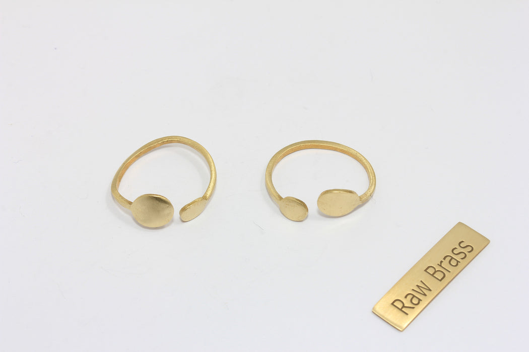 18-19mm Raw Brass String Rings, Open Double Coin Ring, Raw Brass Stacking Rings, Wrapping Dainty Rings, ZPR321
