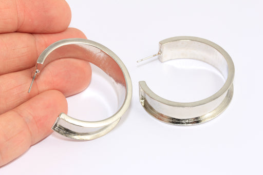 Channel Hoop Earrings, Inlay Hoop Earrings