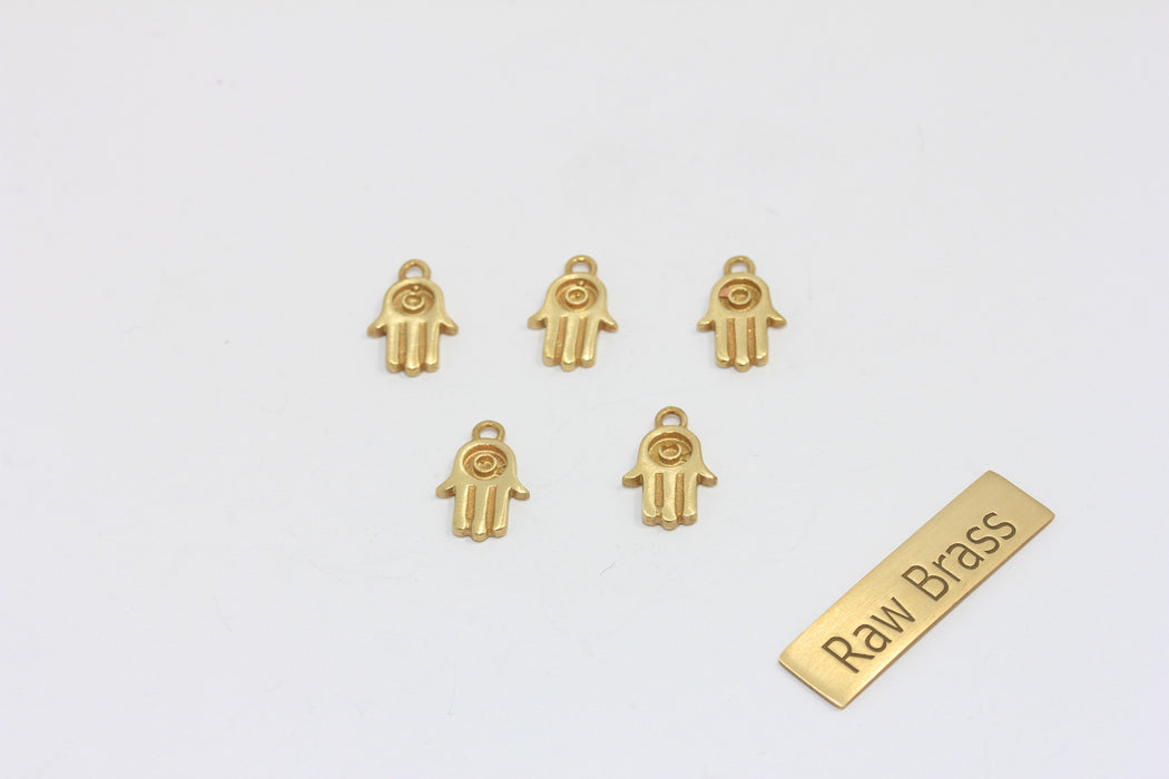 Ciondoli Hamsa in ottone grezzo 30x43 mm, ciondolo Hamsa, braccialetto Hamsa, ciondoli a forma di mano di Fatima, ciondoli a forma di mano, componenti in ottone grezzo, ROSE483-1