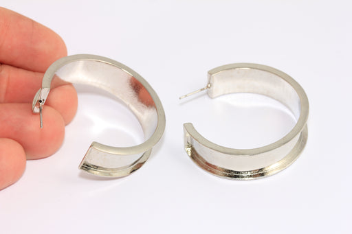 Channel Hoop Earrings, Inlay Hoop Earrings