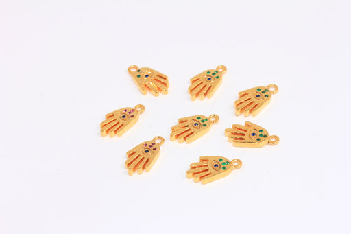 Shiny Gold Hamsa Beads