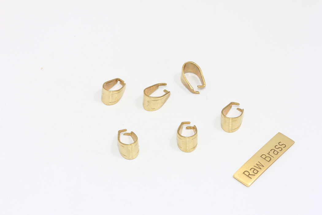 6x10mm Ham Pirinç Yaprak Kolye Ucu, Sıkıştırma Ucu Tılsımı, CR31
